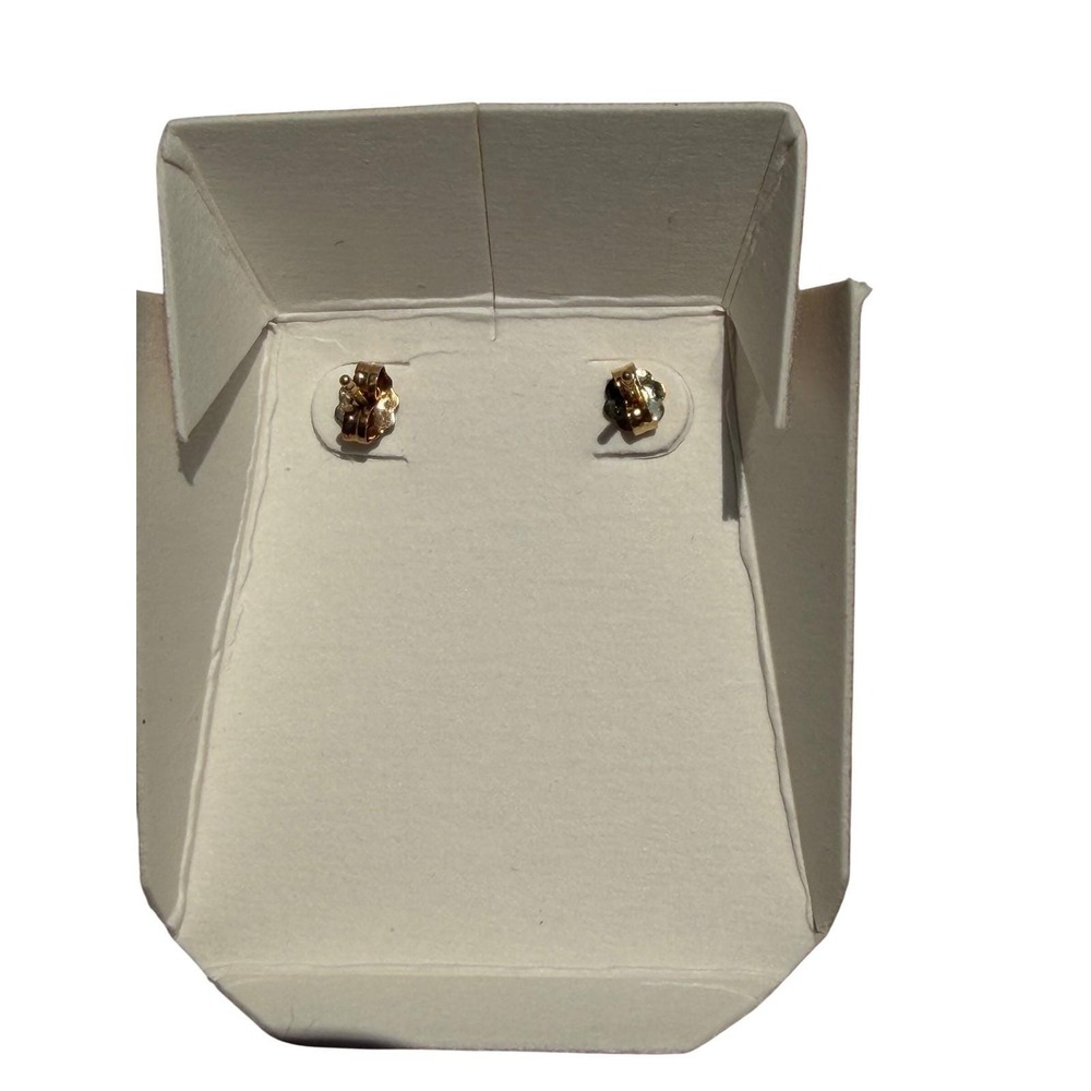 Vintage Lord & Taylor 14K Yellow Gold Blue Topaz Stud Earrings 5mm-6mm 1.25 tcw - Picture 5 of 10